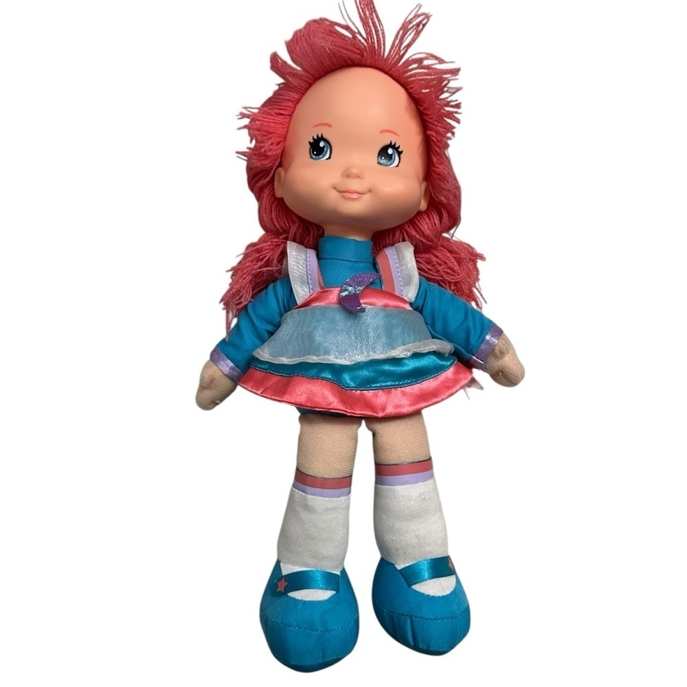 Rainbow Doll with Pink Hair and Blue Dress